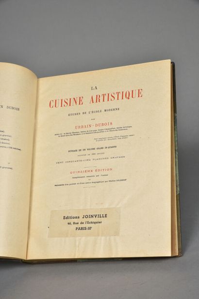 BUBOIS Urbain, La cuisine artistique, études...
