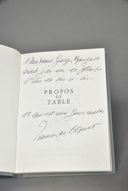 JAMES DE COQUET, Propos de table, Paris Librairie...
