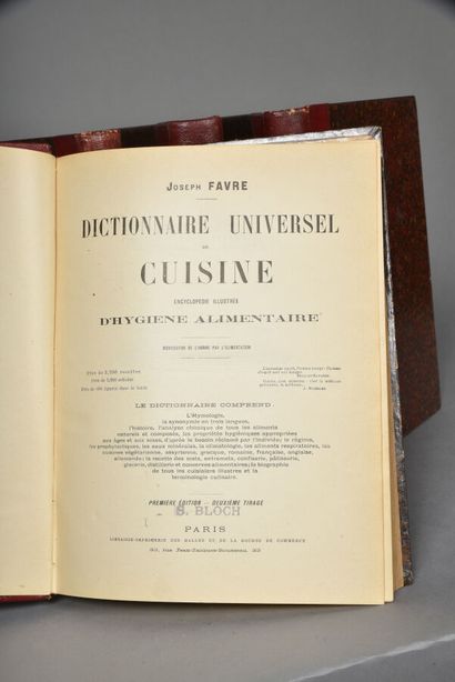 FAVRE Joseph, Dictionnaire universel de cuisine...