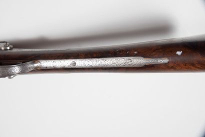 2-shot hunting rifle, with pins, locks engraved...
