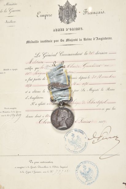 FRANCE. ANGLETERRE, médaille de CRIMEE 1854/1855,...