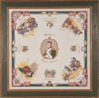 TISSU / FOULARD, EMPEREUR NAPOLEON 1°, à...