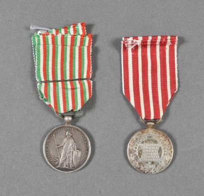 France. Médailles d'Italie 1859, argent,...