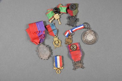 SOCIETE DE TIR. Médailles, lot de 8.