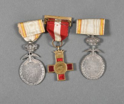 Espagne. Médaille de la PAZ (2 modèles),...