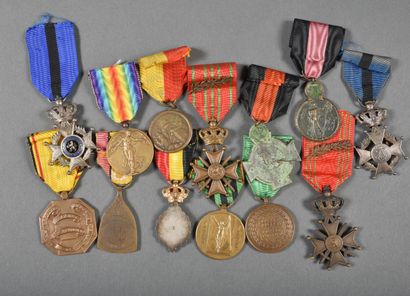 BELGIQUE. Médailles militaires (10), Ordre...