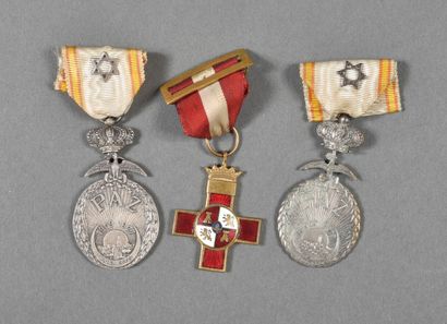 Espagne. Médaille de la PAZ (2 modèles),...
