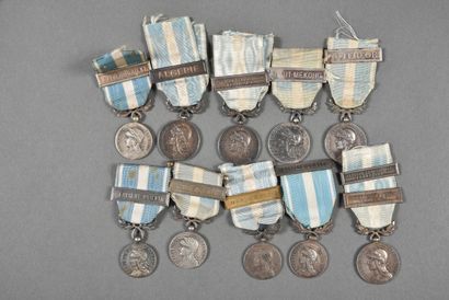 France. Médailles Coloniales, lot de 10.