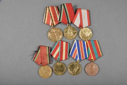 URSS. Médailles diverses, lot de 7.