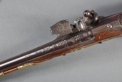 Pistolet d'arçon à silex, à canons (30 cm)...