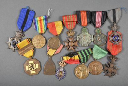 BELGIQUE. Médailles militaires (10), Ordre...