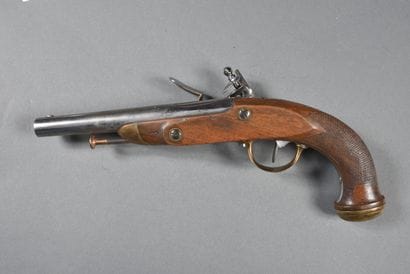 Pistolet d'officier mod.1816, à silex, platine...