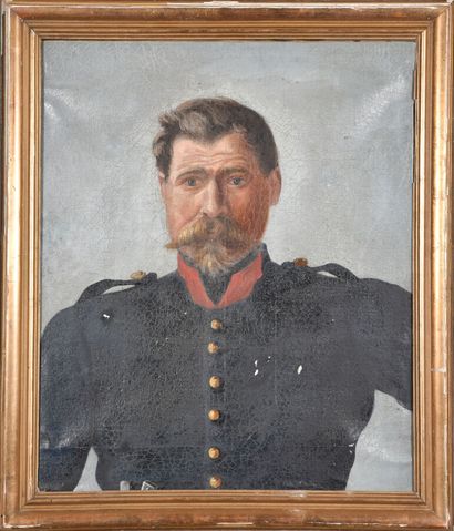 Portrait d'un militaire en uniforme et pattes...