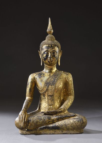 Large gilded bronze subject representing...