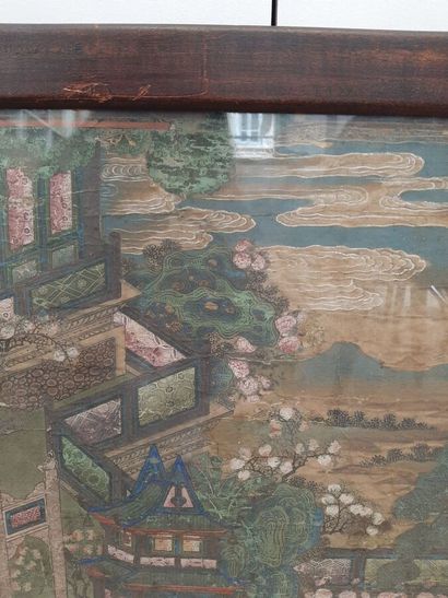 Painting in colors on silk, representing,...