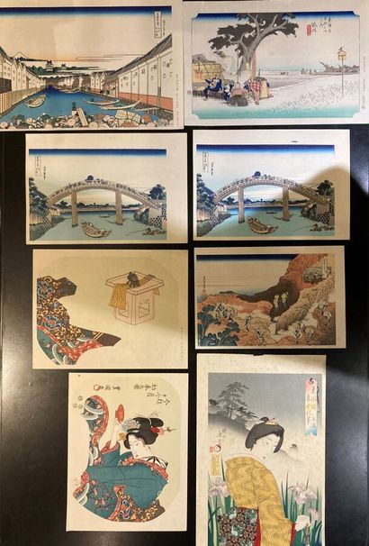 JAPANESE ESTAMPES - EIGHT prints and reproductions...