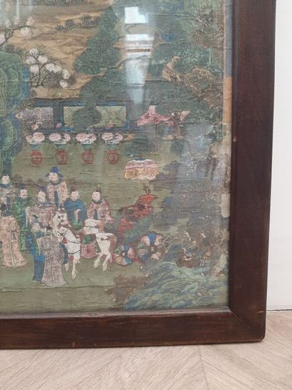 Painting in colors on silk, representing,...