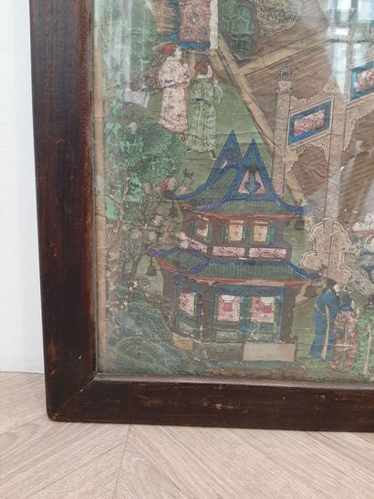 Painting in colors on silk, representing,...