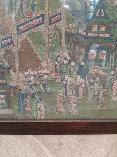 Painting in colors on silk, representing,...