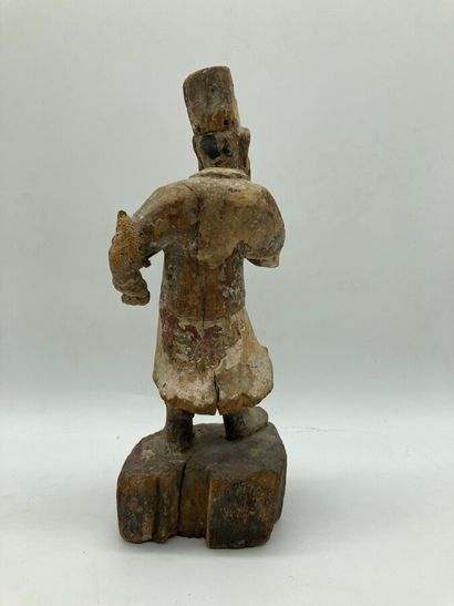 Wooden subject, formerly polychrome, representing...