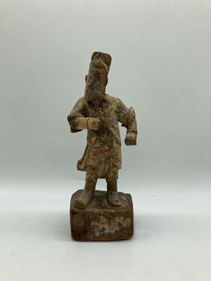 Wooden subject, formerly polychrome, representing...