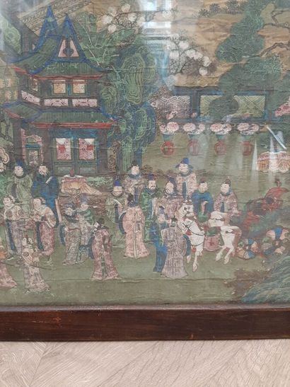 Painting in colors on silk, representing,...