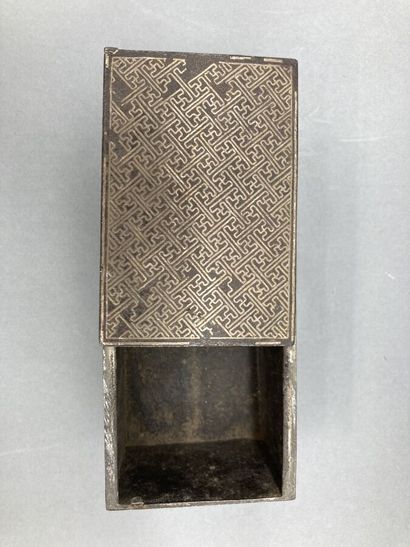 Small rectangular box with sliding lid, in...