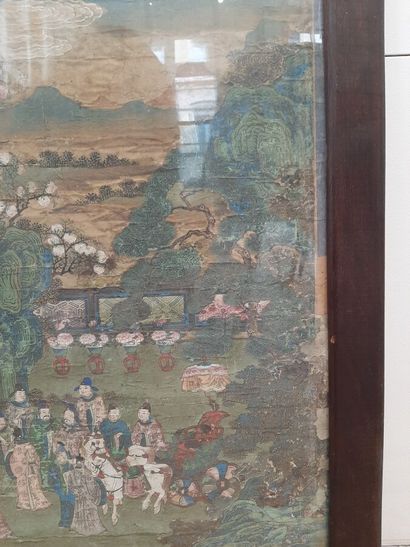 Painting in colors on silk, representing,...
