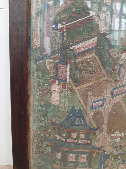 Painting in colors on silk, representing,...