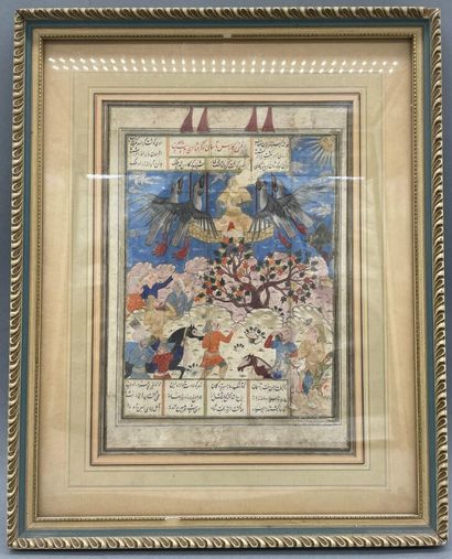 Two Persian miniatures from the same series,...