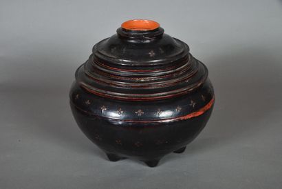 Three-tiered offering cup, forming a stupa,...