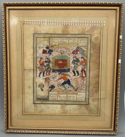 Two Persian miniatures from the same series,...