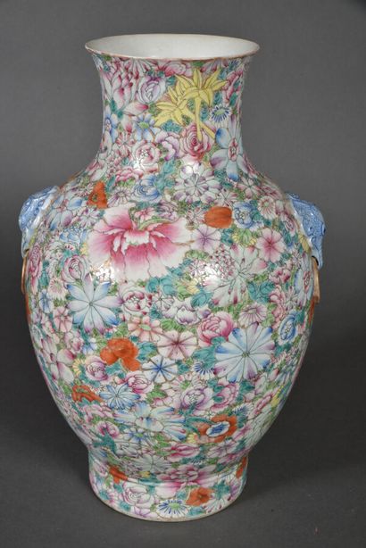 A Famille Rose porcelain and enamel baluster...