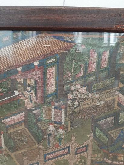 Painting in colors on silk, representing,...