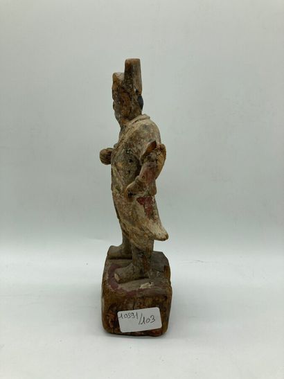 Wooden subject, formerly polychrome, representing...