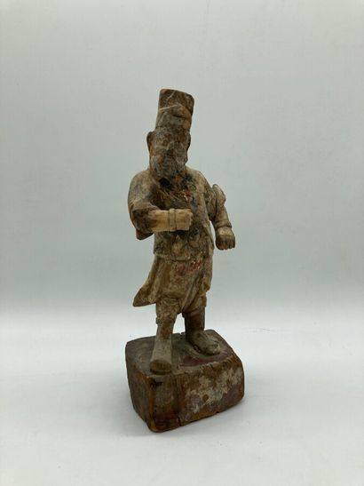 Wooden subject, formerly polychrome, representing...