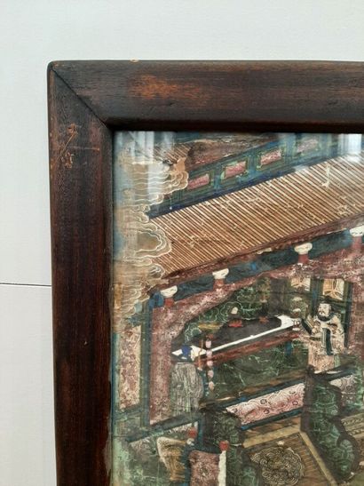 Painting in colors on silk, representing,...