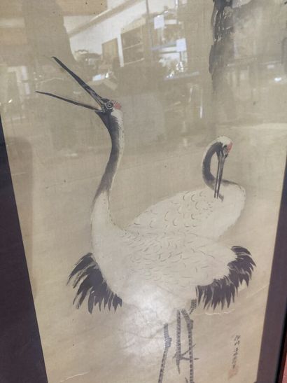 Kakemono with ink and light colors on silk...
