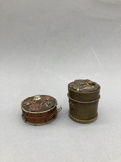 Two small sentoku boxes, one in the shape...