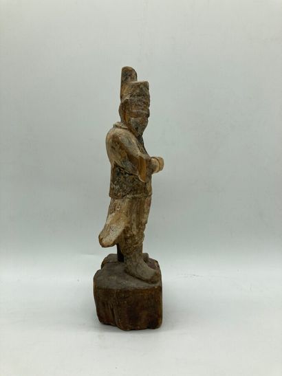 Wooden subject, formerly polychrome, representing...