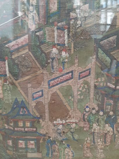 Painting in colors on silk, representing,...
