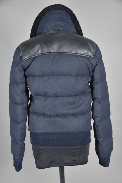 BURBERRY. Blue quilted jacket with black...