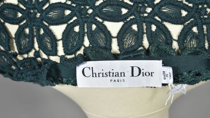 Christian Dior Paris. Fir green floral guipure...