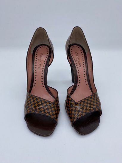 LOUIS VUITTON. Pair of open-toe slingbacks...