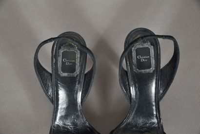 CHRISTIAN DIOR- Pair of black patent leather...