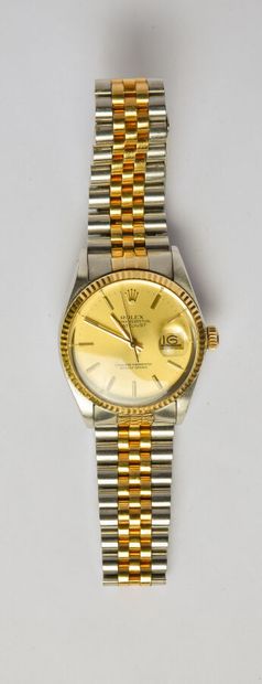 ROLEX: Steel and 18K (750/oo) yellow gold...