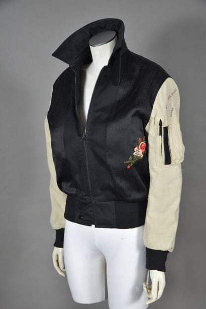 SAINT LAURENT Paris. Short teddy bomber in...