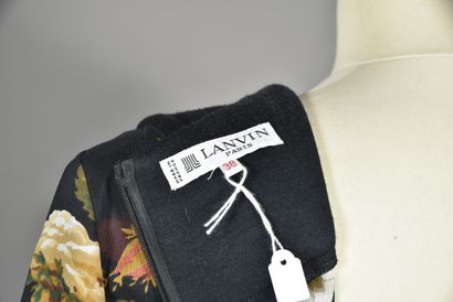 Lanvin vintage. Black cheesecloth dress with...