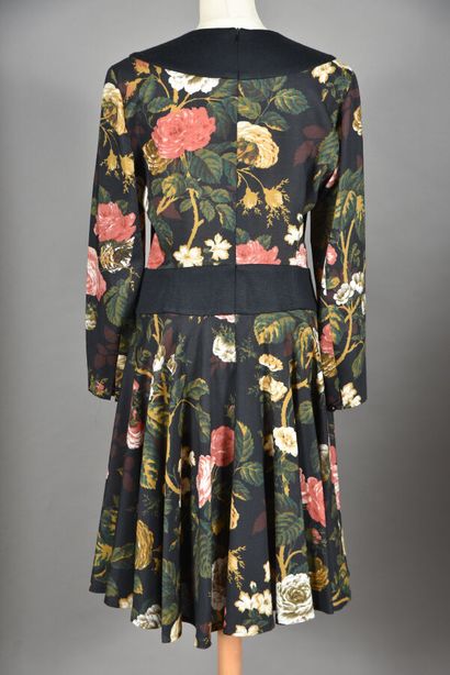 Lanvin vintage. Black cheesecloth dress with...
