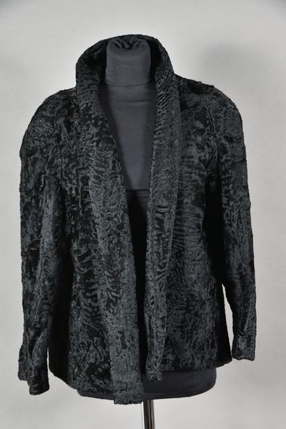J. YAMMIAK. Jacket in black Astrakan swakara,...